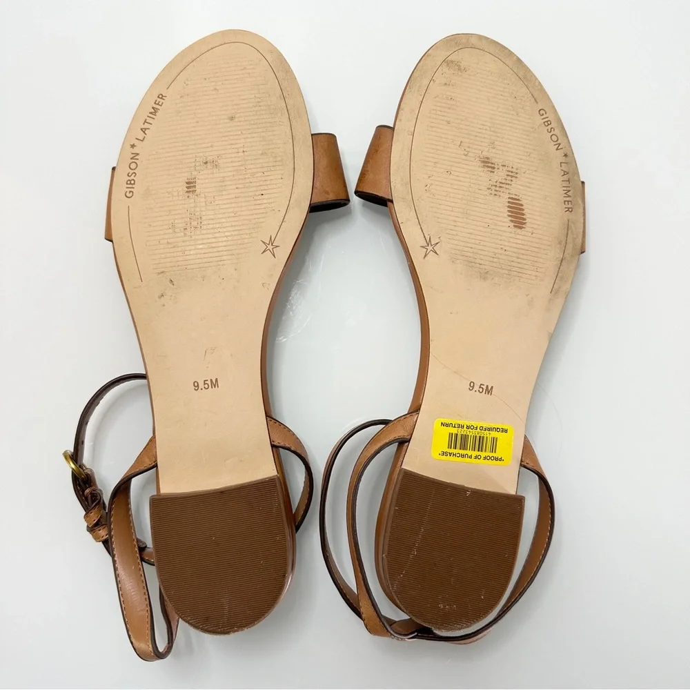 Gibson Latimer Leather Ankle Strap Sandals 9.5 Tan - Picture 5 of 8